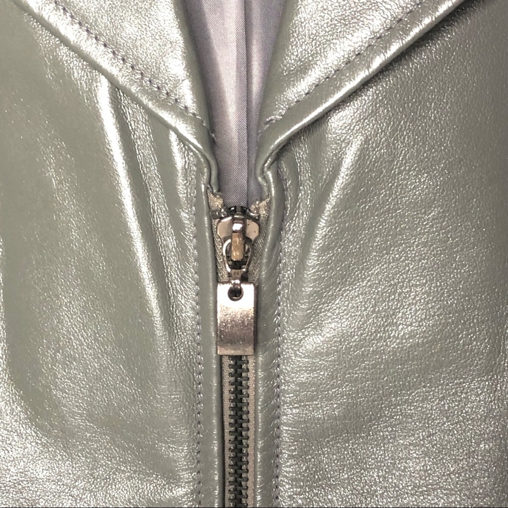 Women’s Suit Bagatelle Grey Leather Sz 10 - Picture 8 of 16